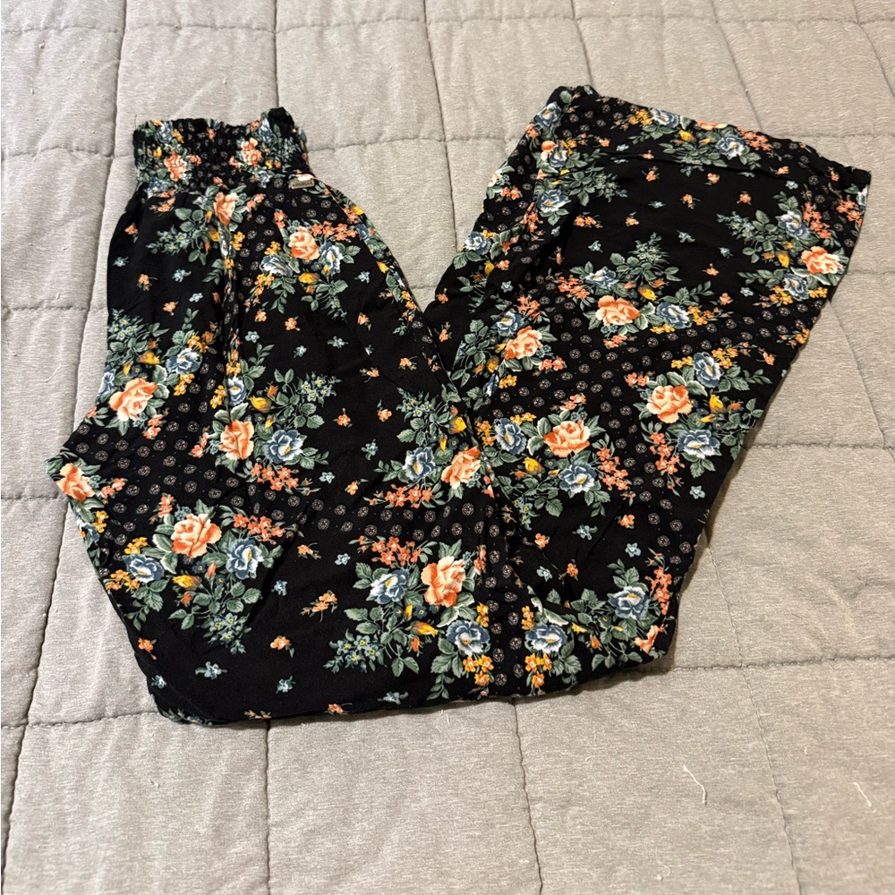 O'Neill Black Floral Boot Cut Pants